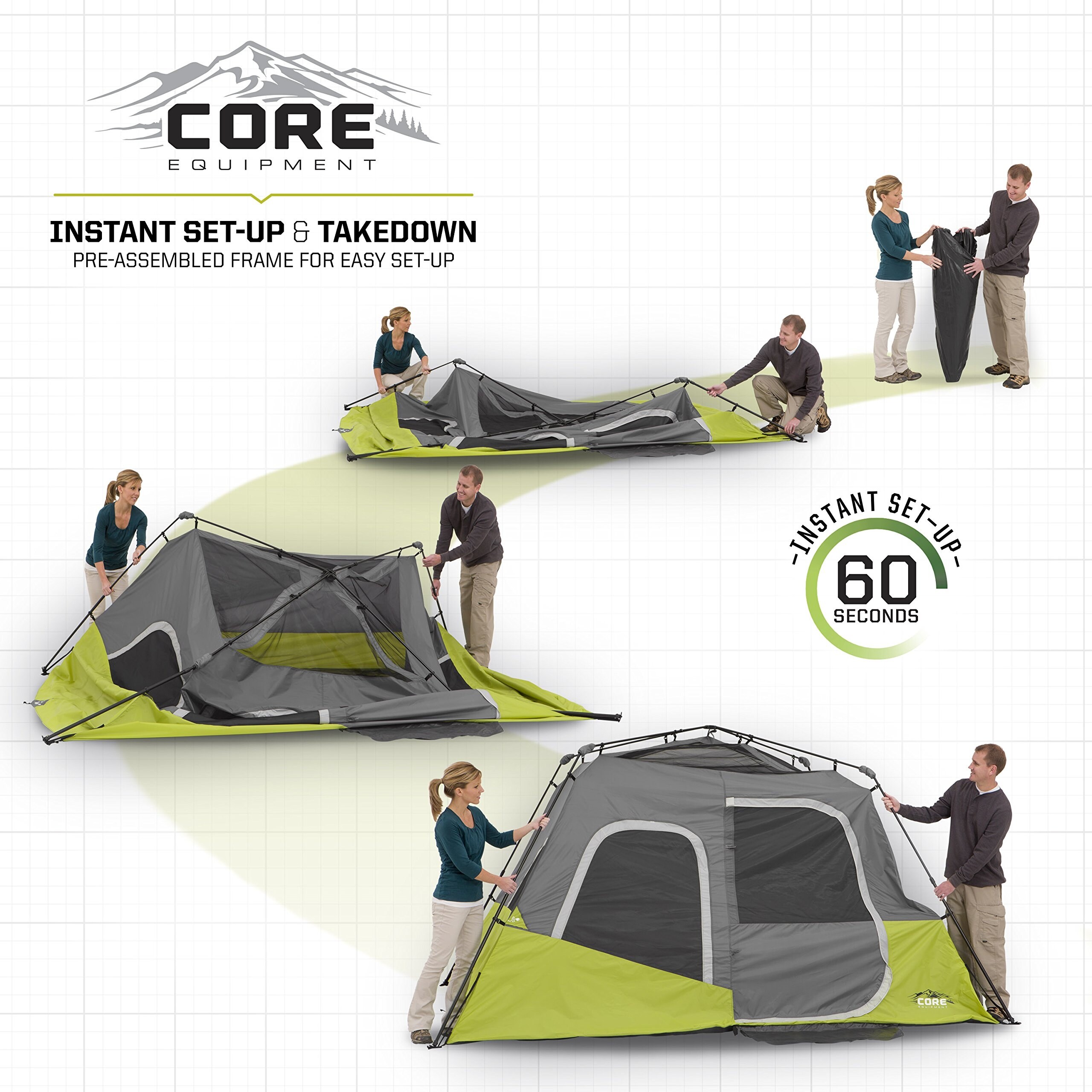 6 Person Instant Cabin Tent Portable Large Pop Up Tent with Easy Setup for Family Camping Included Hanging Organizer On Sale Bed Bath Beyond 40691628